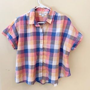 Madewell Hilltop Shirt in Rainbow Check